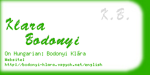 klara bodonyi business card